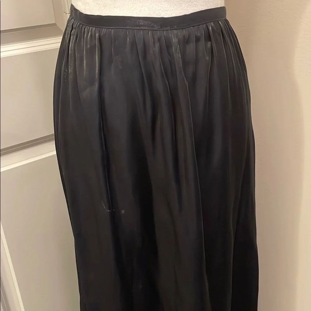 Brannan Studio San Francisco Black Pleated Maxi Skirt elastic waist size 16